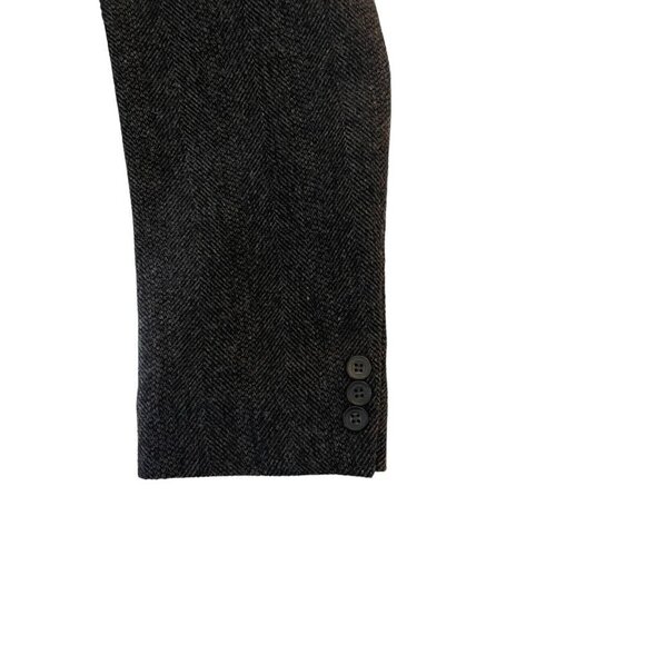 Haggar Men's Blazer Jacket 44L Charcoal Gray Wool Herringbone Made in USA - Picture 7 of 15